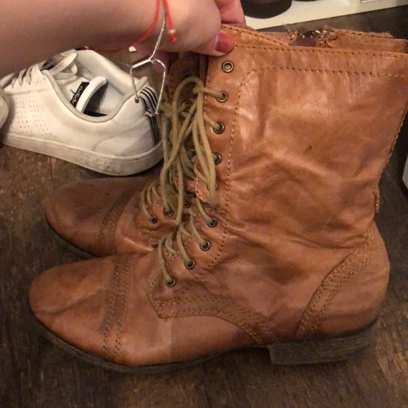 Brown Steve Madden Combat Boots - Picture 3 of 3